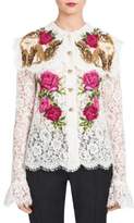 Thumbnail for your product : Dolce & Gabbana Floral-Embroidered Lace Blouse