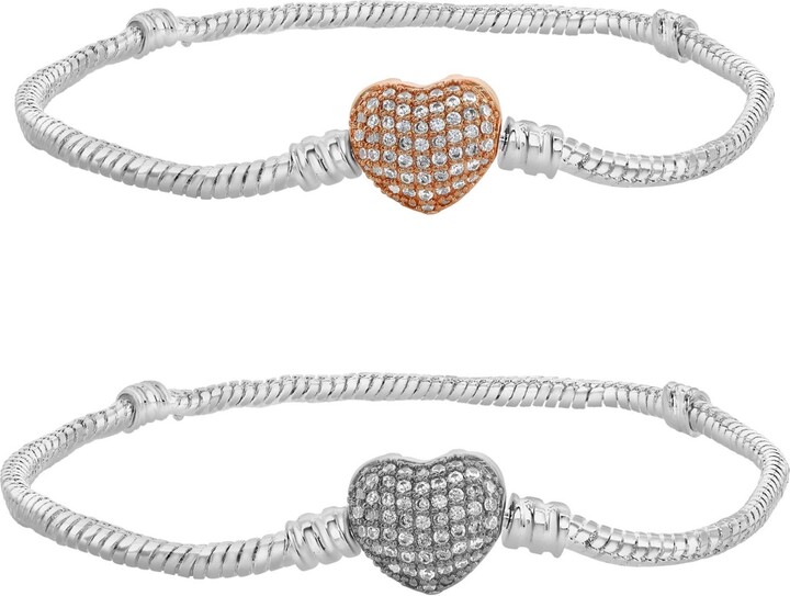 Donatello Gian Crystal Heart Bracelet Set