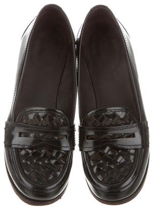 Bottega Veneta Intrecciato Patent Leather Loafers