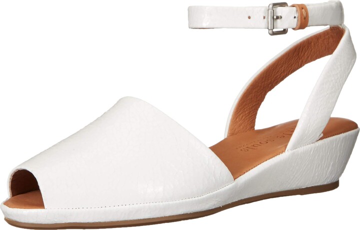 small wedge white sandals