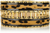 Thumbnail for your product : Balmain Embellished leopard-print calf hair waist belt