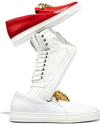Versace Leather High-Top Sneaker