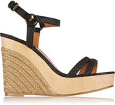Thumbnail for your product : Lanvin Snake-effect leather espadrille wedge sandals