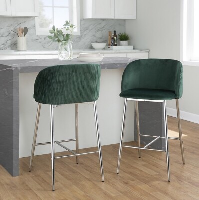 LumiSource Fran Waves Counter Stool (Set of 2)
