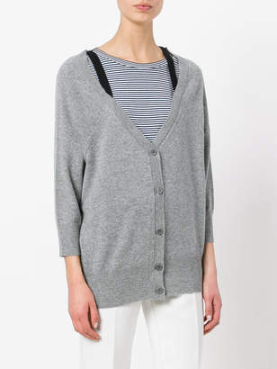 Theory cashmere bell neckline button up cardigan