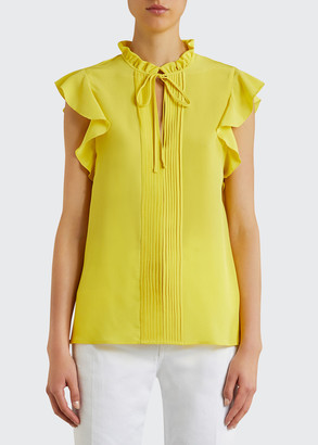 bright yellow silk blouse