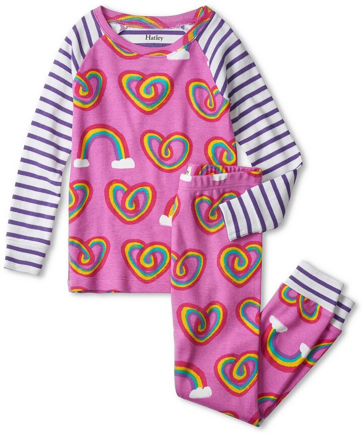BNWT Hatley Girls Rainbow Unicorns Pyjamas Snug Organic Cotton Lilac Fun Cute 