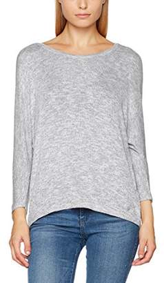 Tom Tailor Women's Soft Knit Shirt Long Sleeve Top, (Bleached Grey Melange 2499), Large