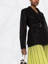 Thumbnail for your product : MSGM Floral Lace Double-Breasted Blazer
