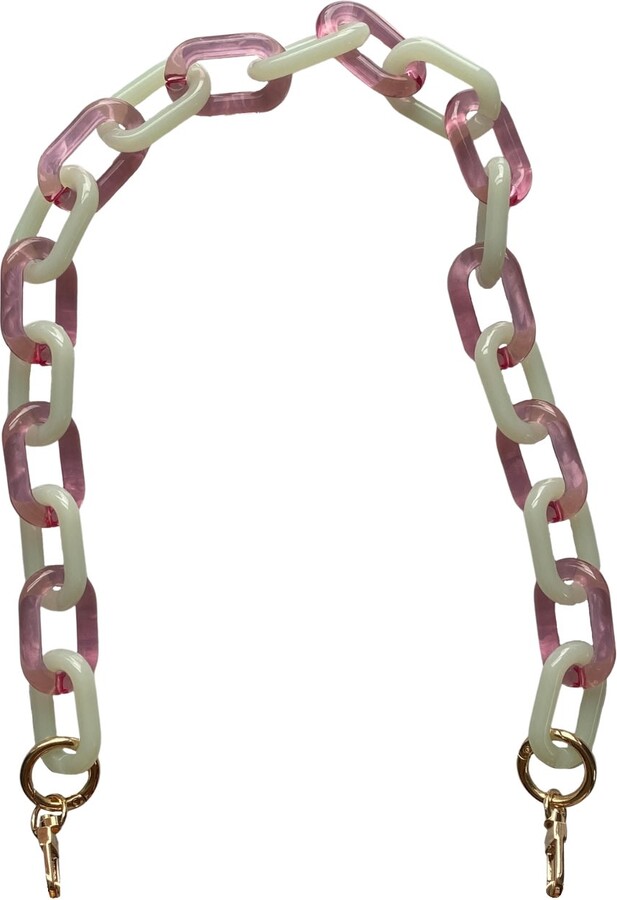 Chain Link Short Acrylic Purse Strap In Neon Yellow, CLOSET REHAB