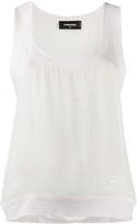 Thumbnail for your product : DSQUARED2 Jersey-Trimmed Chiffon Tank Top