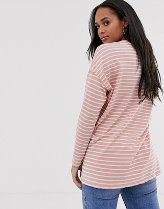 ASOS DESIGN oversized t-shirt in burnout stripe with long sleeve