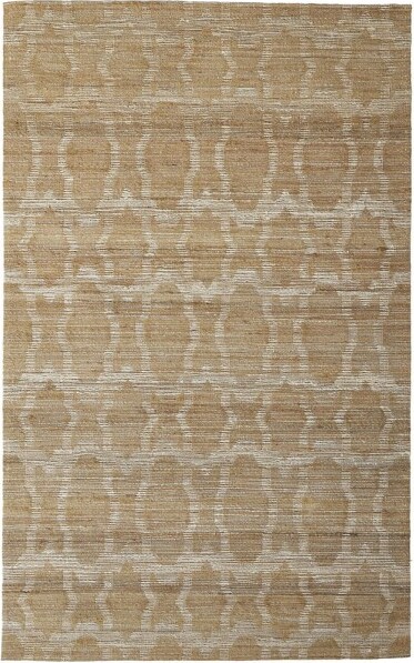 HomeRoots HomeRoots4'X6'TanandIvoryGeometricHandWovenAreaRug