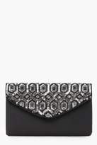 Thumbnail for your product : boohoo Erin Gatsby Diamante Gem Envelope Clutch