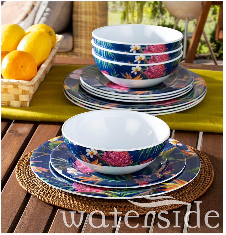 Waterside 12Piece Tropical Melamine Dinner Set ShopStyle Tabletop