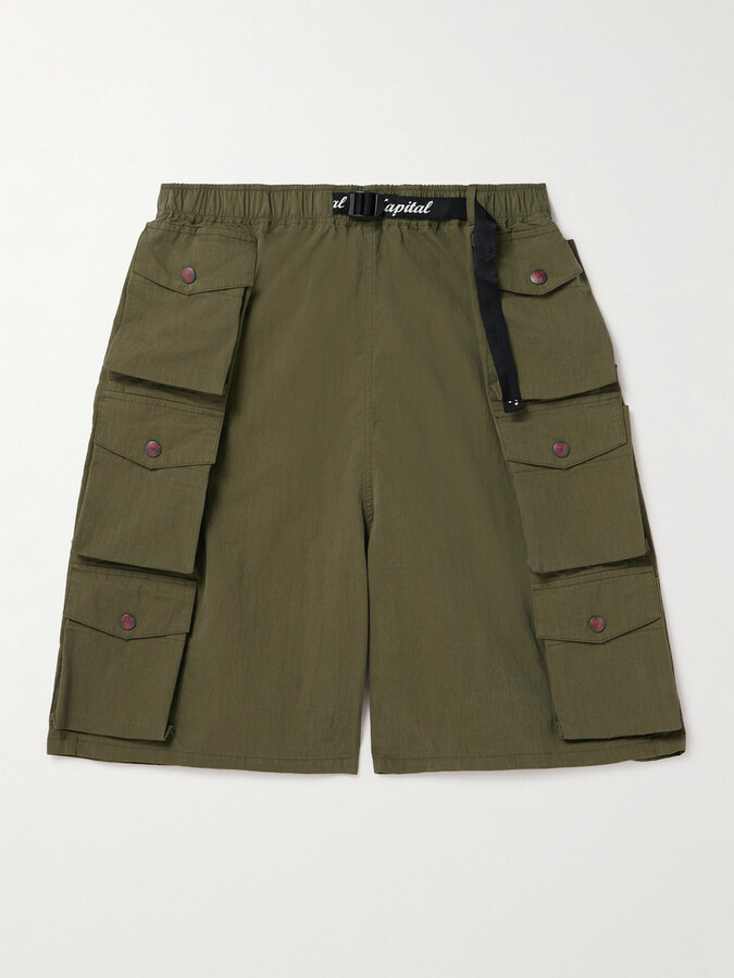 KAPITAL Cotton and Nylon-Blend Ripstop Drawstring Cargo Shorts