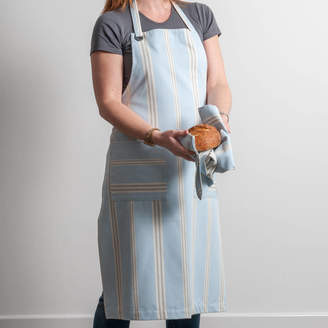 Cottage in the Hills Eastnor Blue Grey Ticking Stripe Organic Apron