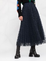 Thumbnail for your product : P.A.R.O.S.H. Embroidered Tulle Midi Skirt