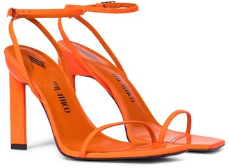orange patent leather shoes