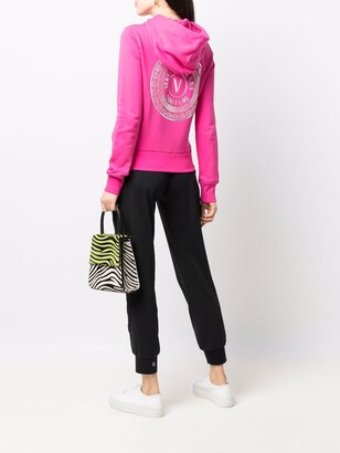 Versace Jeans Couture Logo-Print Zip-Up Hoodie
