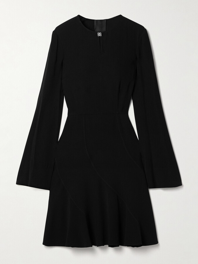 Givenchy Embellished Cutout Crepe Mini Dress - Black