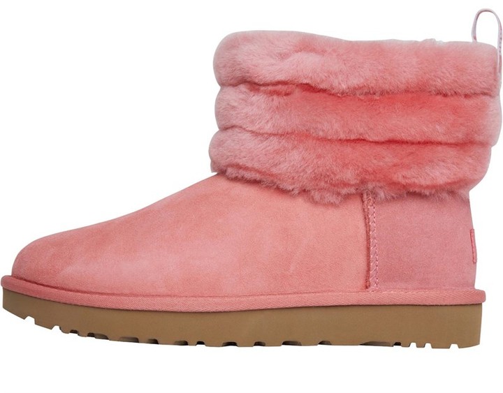 fluff mini quilted uggs pink