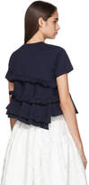 Thumbnail for your product : Comme des Garcons Girl Girl Navy Ruffle Spiral Seams T-Shirt