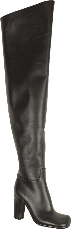 Bottega Veneta Storm Leather Over-The-Knee Boot - ShopStyle