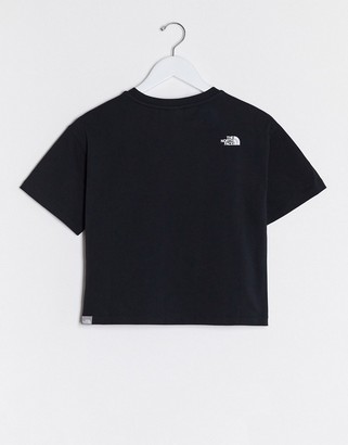The North Face central logo crop t-shirt in black