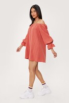 Thumbnail for your product : Nasty Gal Womens Textured Off the Shoulder Mini Smock Dress