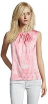 Thumbnail for your product : Tahari pink stretch woven snake print sleeveless 'Kree' blouse