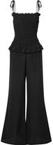 Thumbnail for your product : Tory Burch Smocked Silk Crepe De Chine Jumpsuit