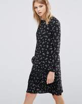 Thumbnail for your product : Warehouse Dotty Floral Print Pleated Hem Shift Dress