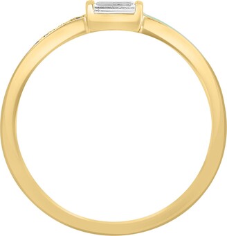 Effy 14K Yellow Gold White Sapphire Diamond Ring - 0.04 ctw. - Size 7