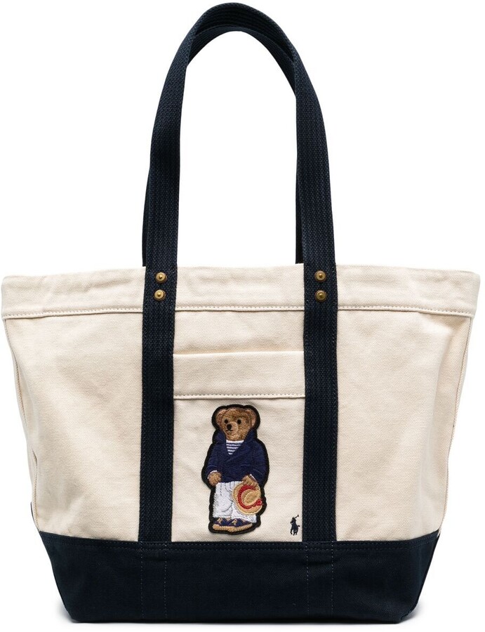 Polo Ralph Lauren Polo Bear canvas tote bag - ShopStyle