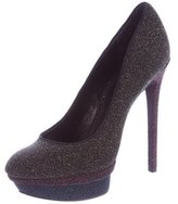 Thumbnail for your product : Brian Atwood Glitter Platform Pumps