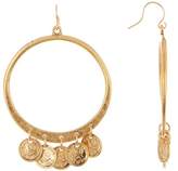 Thumbnail for your product : Yochi Coin Hoop Dangle Earrings