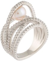 Thumbnail for your product : APM Monaco Maltese inside pearl multi-hoop ring