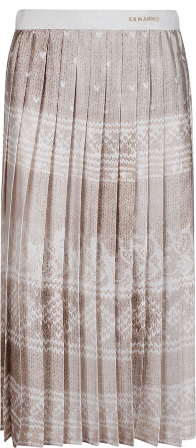 Camel Pleated Skirt | ShopStyle
