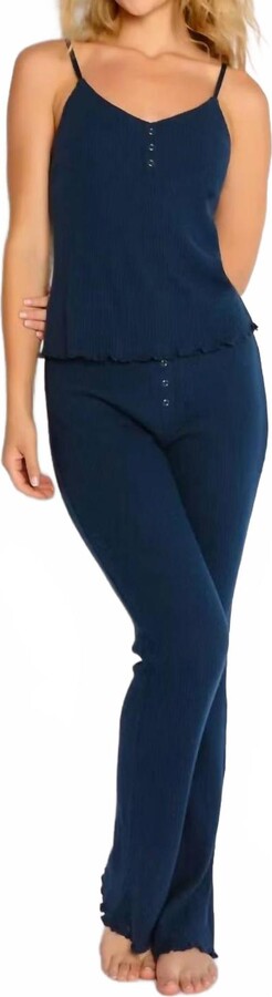 PJ Salvage Reloved Rib Pajama Set In Navy