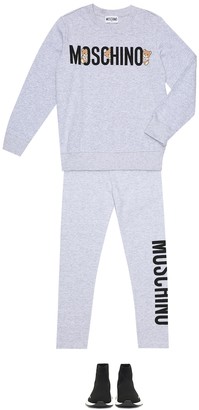 MOSCHINO BAMBINO Stretch-cotton leggings