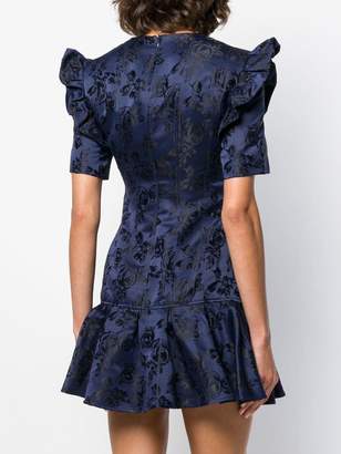C/Meo felted floral puff sleeve dress