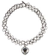 Thumbnail for your product : New Look Black Wire Love Heart Gem Choker