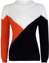 Thumbnail for your product : boohoo Petite Colour Block Oversized Jumper
