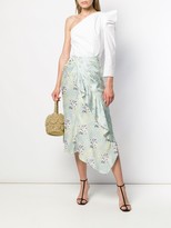 Thumbnail for your product : Self-Portrait Floral Print Draped Skirt