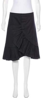 Marni Ruffled Knee-Length Skirt Black Ruffled Knee-Length Skirt
