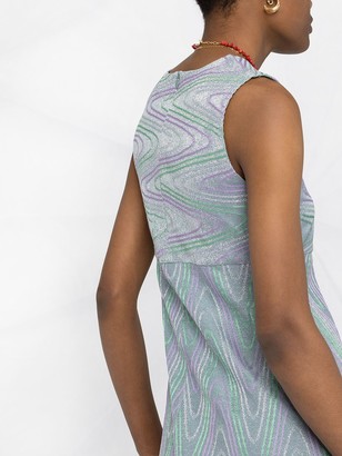 M Missoni Zigzag-Print Sleeveless Short Dress