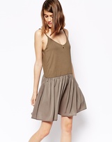 Thumbnail for your product : ASOS Mini Cami Dress with Woven Drop Waist