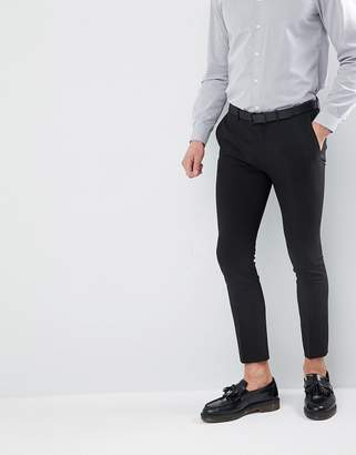 ASOS Design Extreme Super Skinny Cropped Smart Trousers in Black