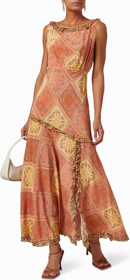 Rixo Barnette Dress In Natural Bandana